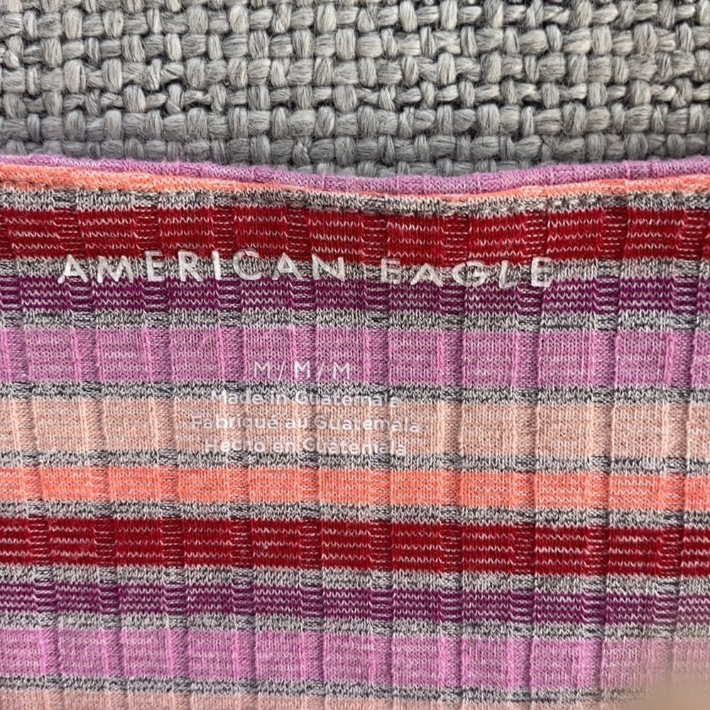 American Eagle 90’s Ribbed Multicolor Crop Top - Picture 5 of 5